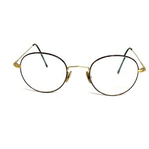 Earth Elements SM II Vintage Round Eyeglasses Gold Tortoise Frame Italy 140 TO